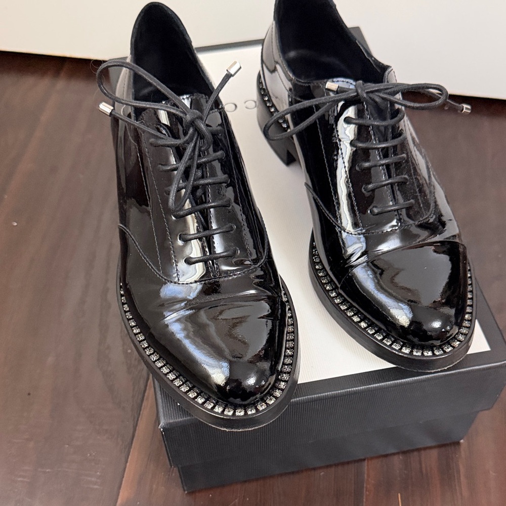 Jimmy Choo Black Patent Leather Oxford Shoes